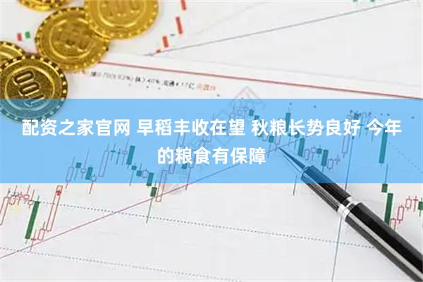 配资之家官网 早稻丰收在望 秋粮长势良好 今年的粮食有保障